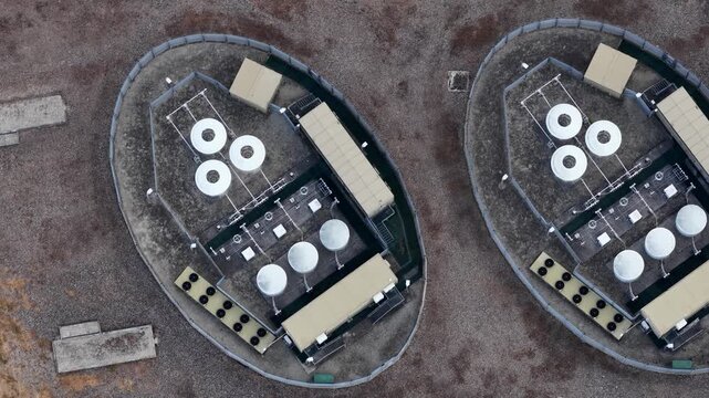 Aerial View of London Array Offshore Wind Farm Onshore Substation at Cleve Hill, Kent, UK