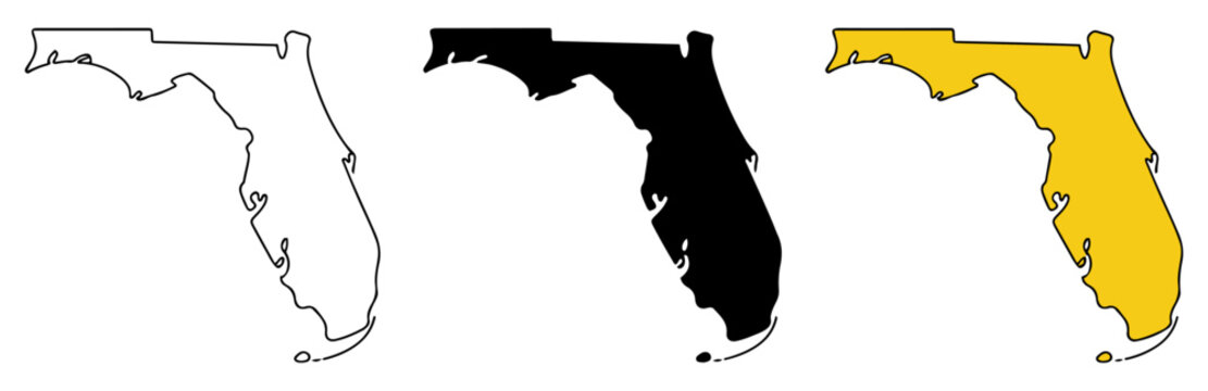 florida state map usa geography outline vector icon