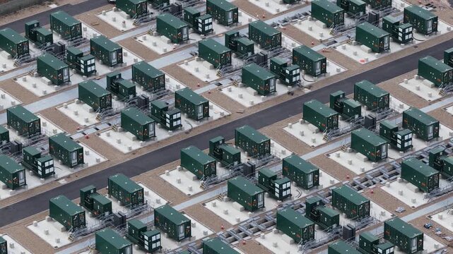 Aerial View of Cleve Hill Solar Park and Energy Storage Site in Kent, UK