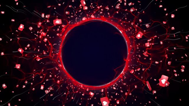 Heart Messages Symbols Animation Background, on Alpha Channel, Loop
