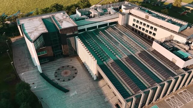 Modern computing infrastructure in a landscaped campus