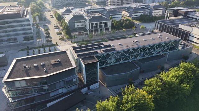 Aerial view of a massive AI data center