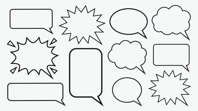さまざまな漫画スタイルの吹き出しと吹き出しのコレクション