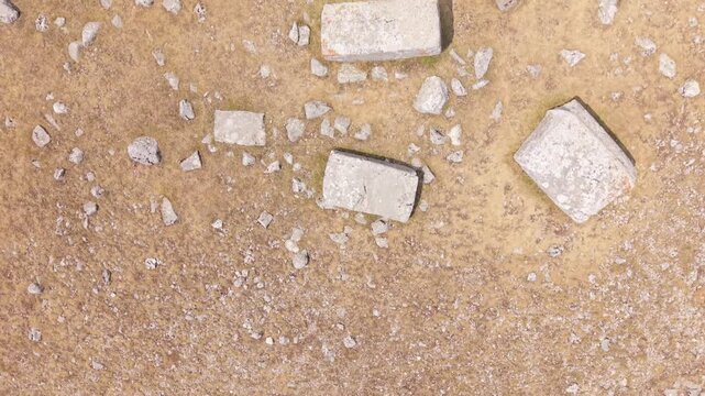 Top Down Aerial Flyover of Ancient Stecci Tombstones Necropolis on Visocica Mountain