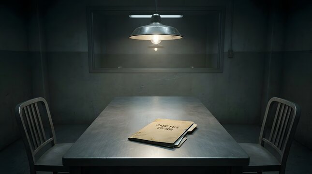 interrogation room with file on table