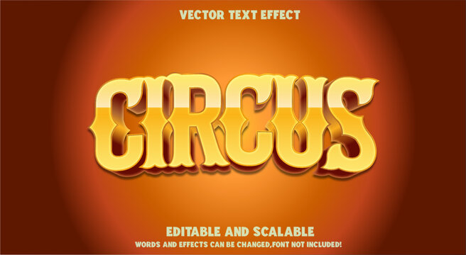 Circus 3D Vector Text Effect &ndash; Carnival Entertainment Typography Design