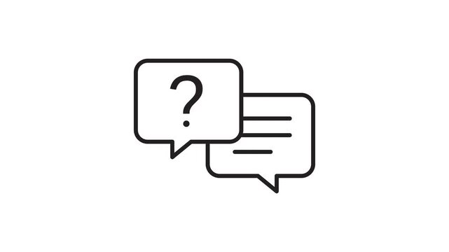 Prompt animated. message. Q and A prompt for gathering information. Intelligence, learning, future. outline design style.