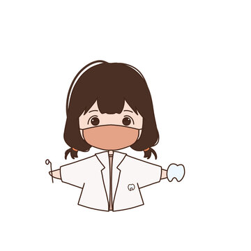 PNG Transparent of Little Dentist Cute and Adorable - Brown