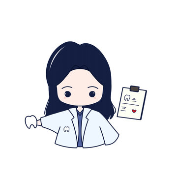 PNG Transparent of Chibi Cute Dentist - Dark Blue