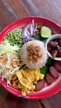 Shrimp paste fried rice traditional Thai