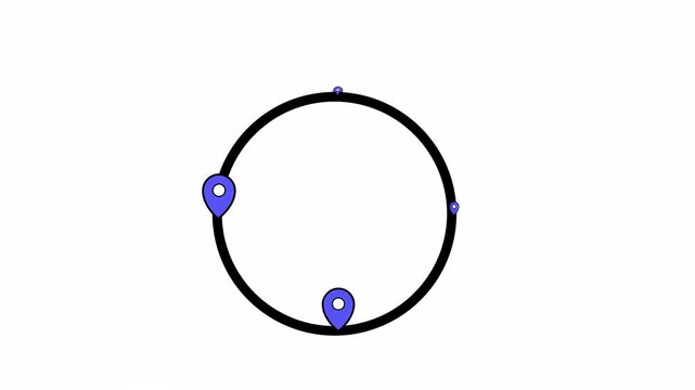 Minimalist map pin circle icons set for travel and logistics