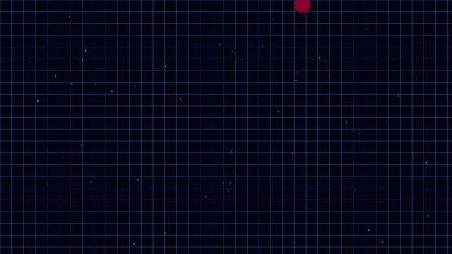Digital futuristic hud map with red target dots and data text on grid