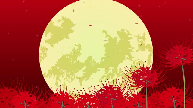 秋の彼岸花和風背景