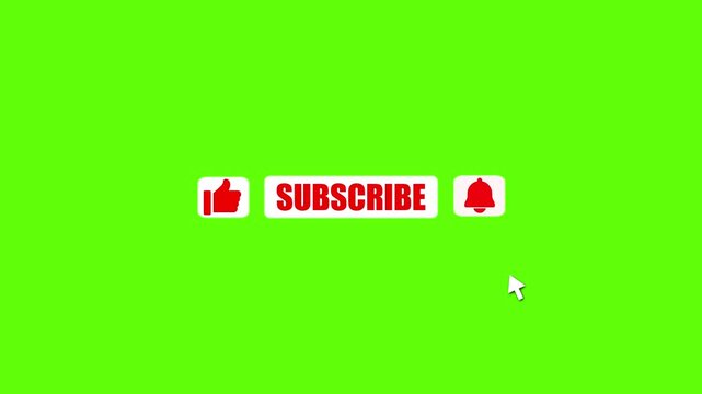 Pop up youtube subscribe like bell icon button clicked animation motion graphic. 4K video.