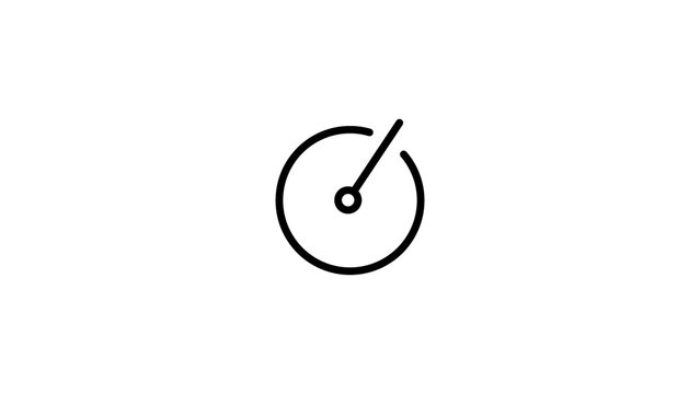 Black outline gauge meter icon with needle indicates speed monitoring or performance levels.