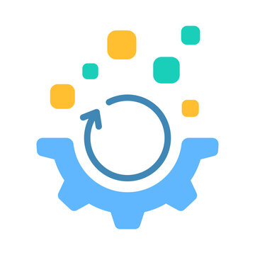 Data Wrangling Icon - Flat Color