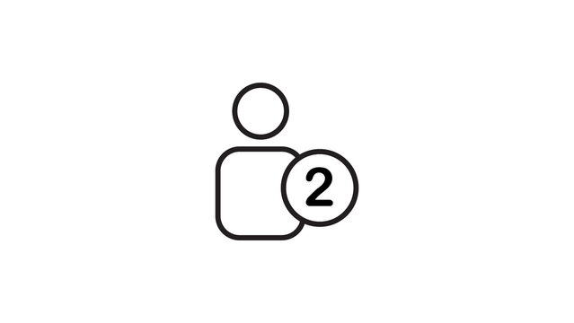 Minimalist outline user icon with notification badge for social media profile management.