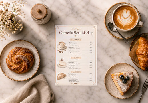 Cafeteria Menu Mockup