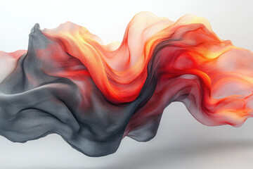 Obraz premium Black and Red Holographic Fabric Floating on White Background