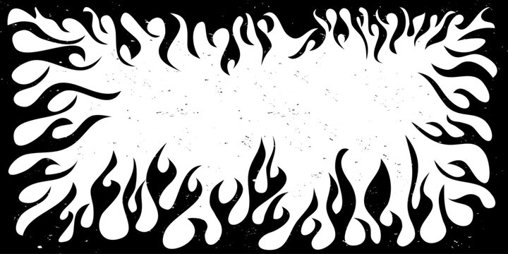 Fire flame frame design, bright burn flame. isolated on white background. vector illustration