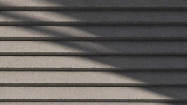 Cinematic city timelapse background featuring layered concrete ledge and geometric steps, shifting shadow and dramatic light, modern architecture with urban texture for atmospheric design scenes