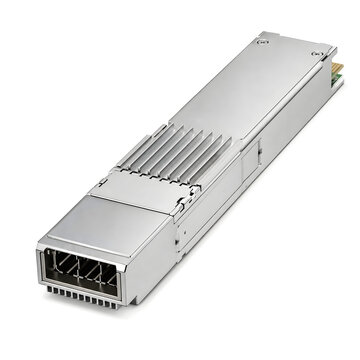 1.6T OSFP Optical Transceiver Isolated on White Background