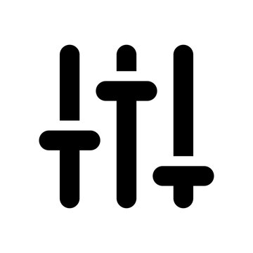 Black slider control icon and settings symbol