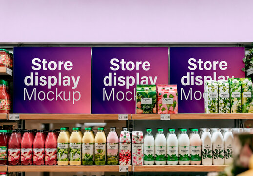 Supermarket Shelf Poster Mockup