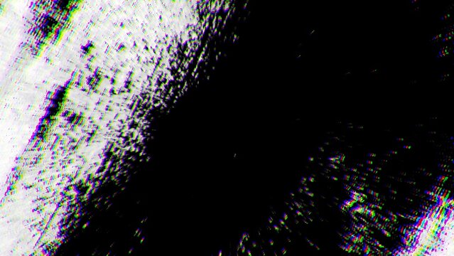 Abstract digital glitch art texture with chromatic aberration rgb split and vhs static noise.
