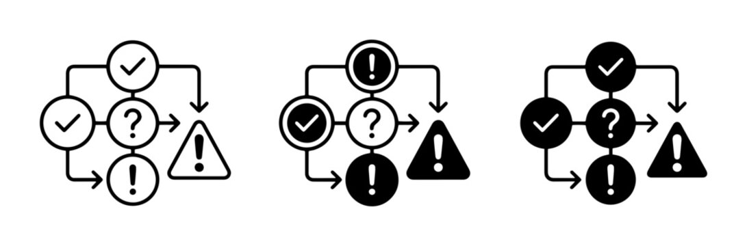 Process Flowchart Icons, Decision Tree Symbols, Workflow Steps, Logic Diagrams, Business Process Icons