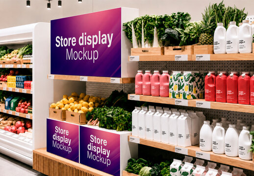 Supermarket Store Retail Display Mockup
