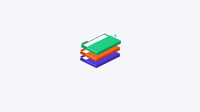 Colorful digital folders stack and organize into a neat file management system
