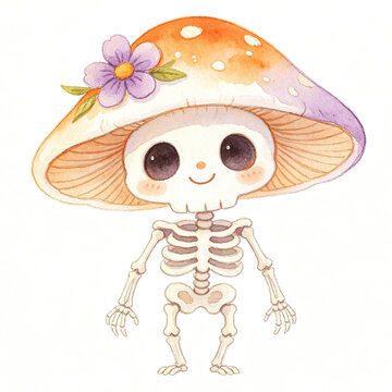 Spooky Cute Elements Isolated on White Background