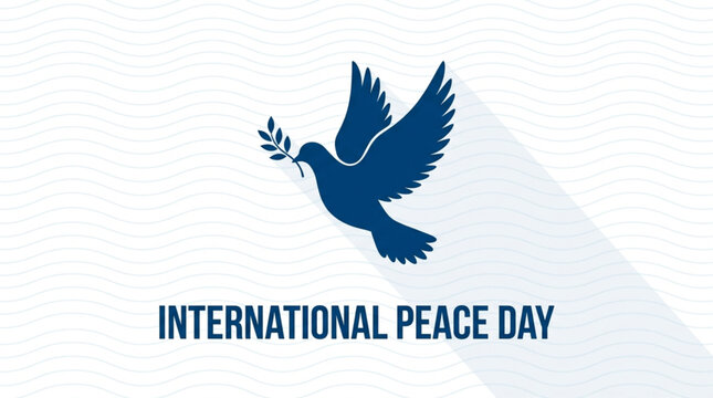 International Peace Day Graphic with Dove and Olive Branch