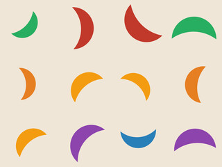 Naklejka premium Bold Rotated Crescents Modern Abstract Background