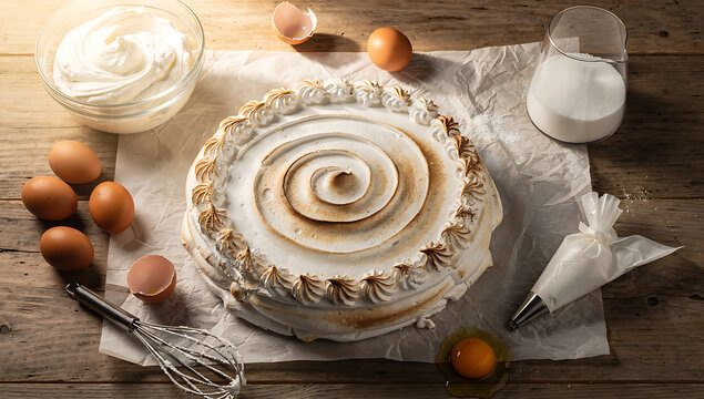 Elegant high-end dessert cake with caramel swirl and nuts