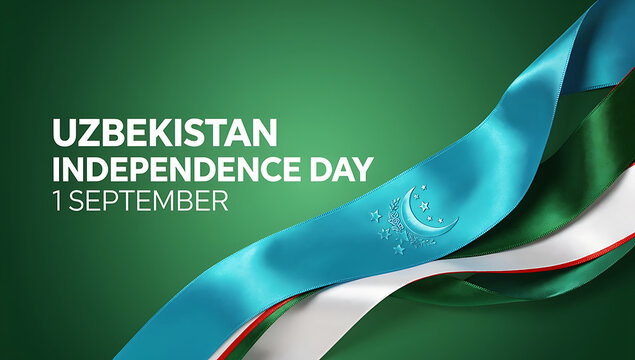 Professional photo celebrating Uzbekistan Independence Day with flag and vibrant colors