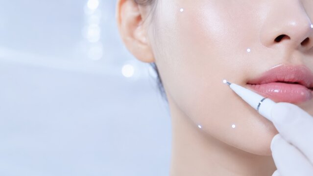 Close-up of woman receiving facial treatment with device for skin care and beauty enhancement