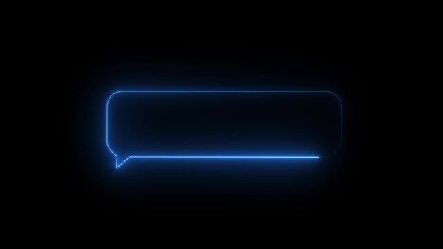 Neon Speech Bubble Animation, Glowing Chat and Communication Icon, Transparent Background, 4K Motion Graphics