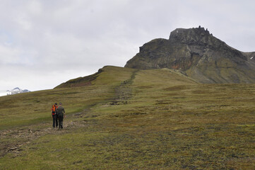 hiker in the mountains of Iceland © Gaetan