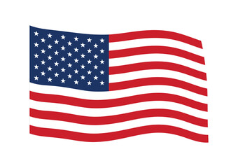 Fototapeta premium American flag waving vector illustration, United States national flag with stars and stripes, patriotic USA symbol for holiday design
