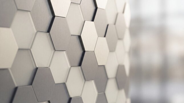 Modern white 3D hexagonal abstract background with geometric honeycomb pattern