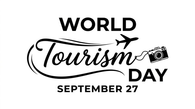 World Tourism Day September 27 Vector Illustration with Plane