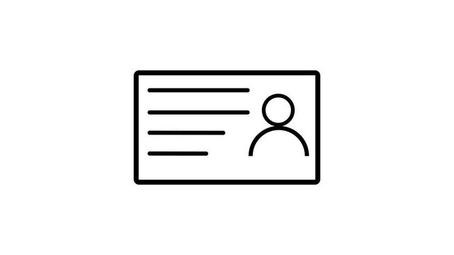 ID Card Verification Icon Animation with Profile and Personal Information Motion Graphic