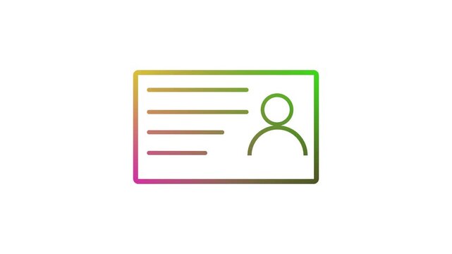 ID Card Verification Icon Animation with Profile and Personal Information Motion Graphic