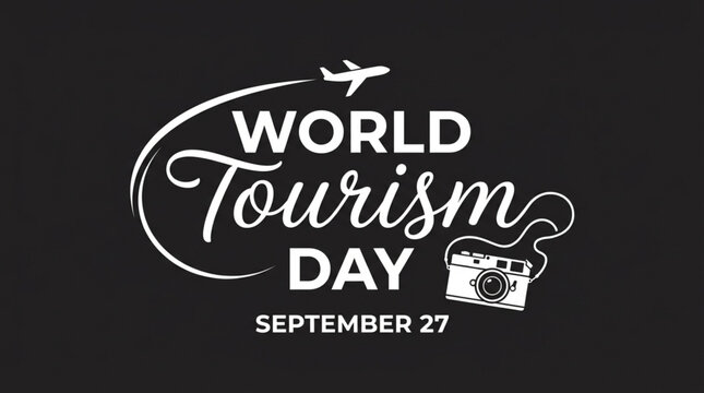 World Tourism Day September 27 Travel Background Vector Illustration