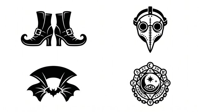 Spooky Character Accessory Silhouette Bundle