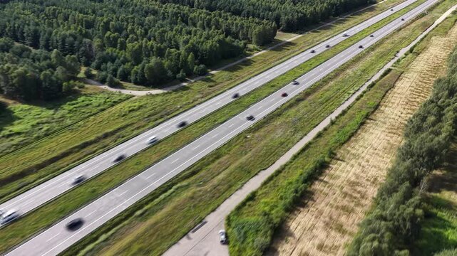 Transportation Route Through Lush Countryside Landscape