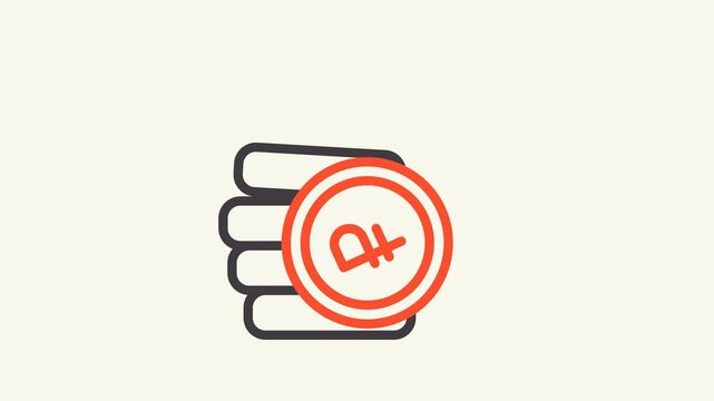 Rubel jumping coins animation icon