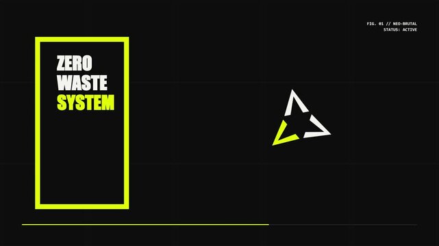 Neon yellow rectangle with Zero Waste System text and star logo